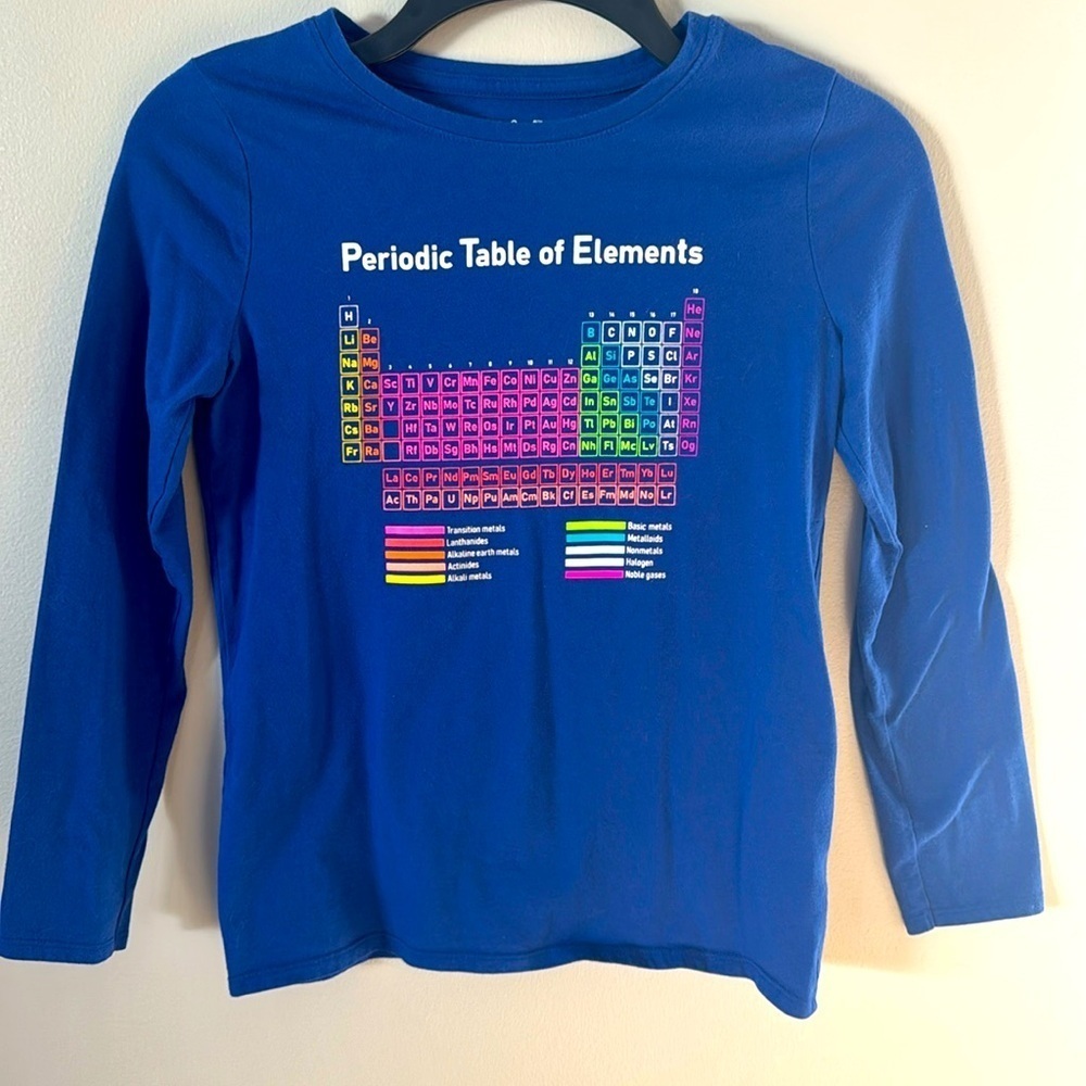 Cat & Jack Periodic Table Long Sleeve Tee Kids L (10-12)
